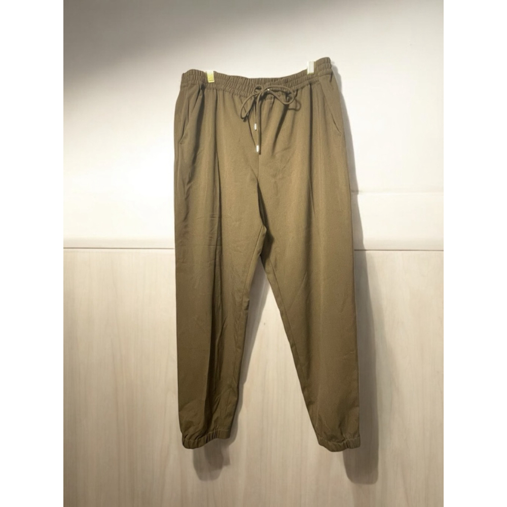 Michael Kors Pants Size 16 Green/ Brown jogger pants drawstring waist plus